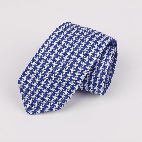 Cravatte Sitonjwly 6cm Cravatta lavorata a maglia stile coreano Moda maglia stretta per uomo Abito da sposa Cravatta gialla Logo personalizzato172427752257