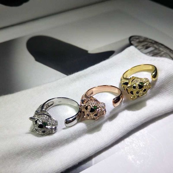 Heiße Verkaufsfonds JXJ. S925 Sterling Silber Carti Schwarz Spot Leopard Offenen Ring Weibliche Mode Luxus Persönlichkeit GTV2