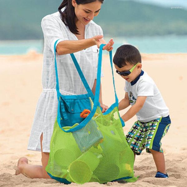 Sacos de armazenamento ao ar livre bolsa de malha de praia portátil concha grande capacidade artigos diversos organizador de toalhas de roupas crianças brinquedo de bebê