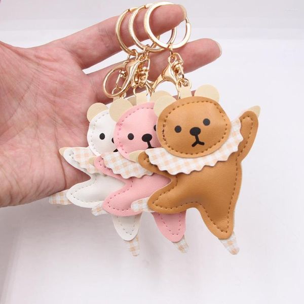 Portachiavi Carino Danza Classica Orso Portachiavi Per Le Donne Kawaii Rosa Animale Borsa Ciondolo Morbido Cuoio Portachiavi Regalo Fidanzata