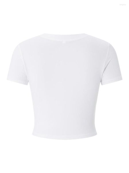 Canotte da donna Lchiji Women Cute Graphic Cap Sleeve Crop Top Girocollo Slim Fit T-shirt estetica per uscire (bianco S)