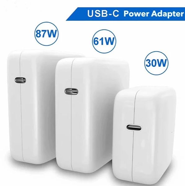 PD 30W 35W 61W 67W 87W 96W Adaptador de energia USB-C para laptop Fast Type C Notebook Charger para Macbook Air Pro M1 iPhone 13 14 Dell Asus