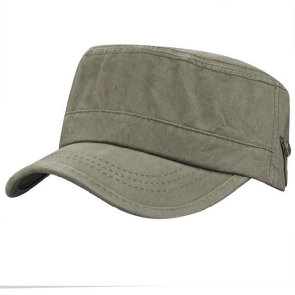 Mens Men039s Summer 100 Cotton Sports Outdoor Running Cadete Flat Top Twill Corps Peaked Military Army Travel Baseball Boné Hat 3478257A