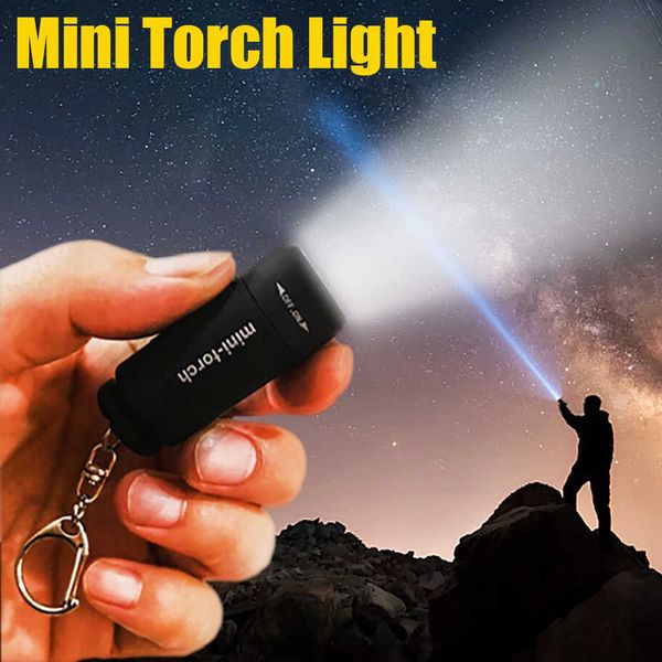 Novo 2 pçs LED mini tocha luzes USB recarregável portátil chaveiro lanterna à prova d'água acampamento ao ar livre caminhadas lanternas