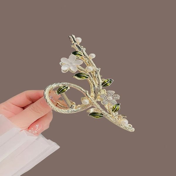 Neue Koreanische Auge Stein Blume Griff Clip Große Exquisite Hinterkopf Shark Clip Haar Griff Haar Clip Haar Zubehör weibliche