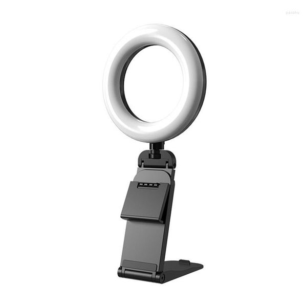 Blitzköpfe Selfie-Ringlicht für Laptop-Computer-Desktop-Lampe Videokonferenz-Beleuchtungsset mit Stativ-Telefonhalter zum Anklemmen