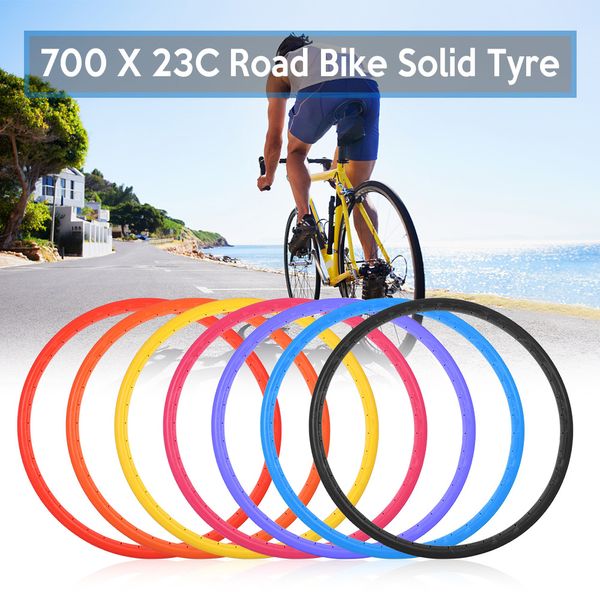 Gruppi bici Bicicletta Solid Tire Road MTB 700x23C Pneumatici Ciclismo Tubeless Ruota per pneumatici Parti gonfiabili libere antideflagranti 230614