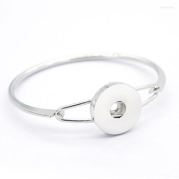 Charme Armbänder SG0132 Einfache Stil Schnalle Silber Farbe Snap Armband Armreif Fit 18mm Taste Schmuck Großhandel