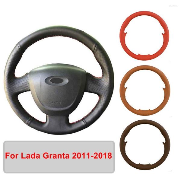 Lenkradabdeckungen Handgenähte Kunstleder-Autoabdeckung für Lada Granta 2011-2023 Originalgeflecht