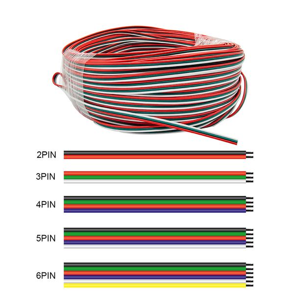 Светодиодный проволочный кабель 2PIN 3PIN 4PIN 5PIN 6PIN Удлиненный кабель для WS2812B WS2811 2835 5050 SK6812 RGBW 5050 RGB.