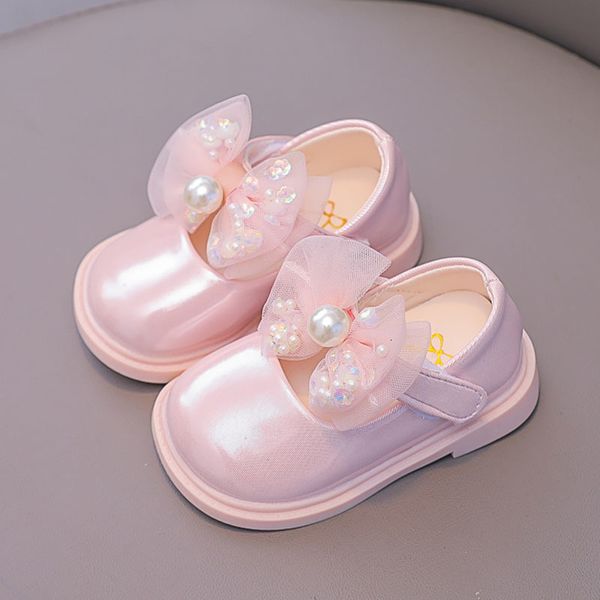 First Walkers Toddler Girl Mary Jane Shoes Baby Leather Shoes for Kids Princess Shoes Party Dance Performance sapatos Pearl Bow Oxford Shoes 57R 230614