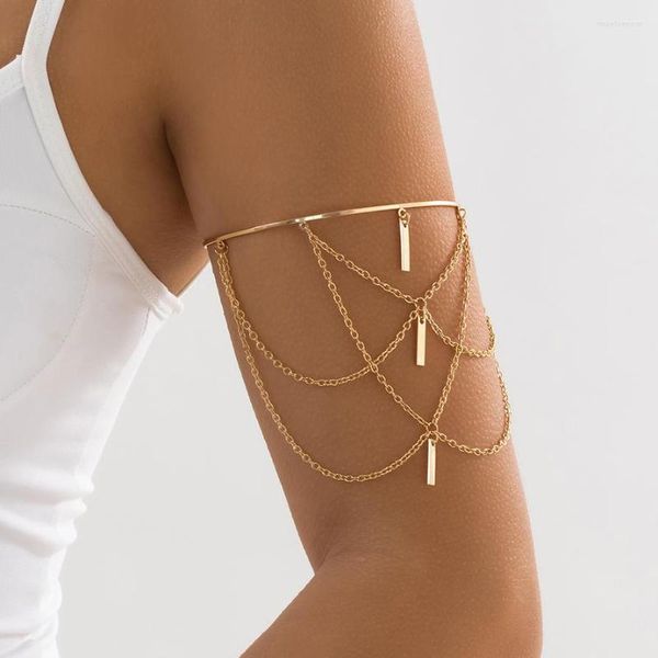 Bangle Ingemark Vintage Multilayer Stick Tassel Подвеска верхняя манжета с надписью для женщин открытые браслеты для женщин с длинной цепи