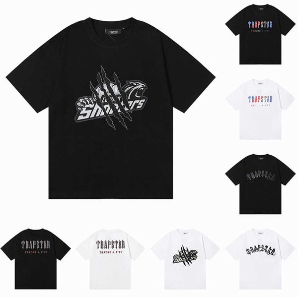 Trapstar Erkek Tişörtleri Kadın Tasarımcılar Tişörtler Trapstars Pamuk Tees Polos Üstler Gömlek Chandal Tuta Topluluk Giyim Trapstars Gelgit Akış Tasarımı 667ESS