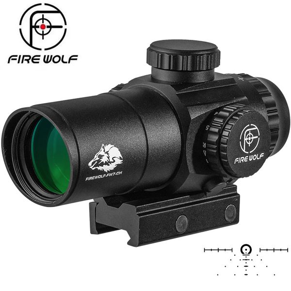 FIRE WOLF Hunting Optics mira 1/2 MOA 3X30 Prism rifle Scope Compact Hunting Prism À prova d'água 1000G para Red dot