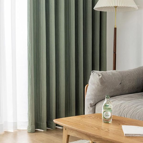 Cortinas de luxo japonesas modernas e minimalistas para sala de estar, quarto, crepe, processo de prensagem, linho de algodão, blackout