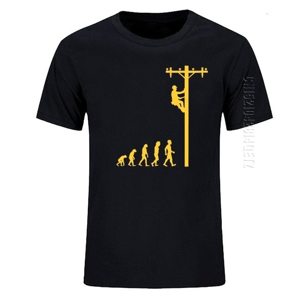 Erkek Tişörtleri Evolution Lineman Elektrikçisi Komik T-Shirt Pamuk Giysileri O yaka Erkek Tişörtleri Moda Üstleri Büyük Boyutlu Adam Tshirt Sıradan 230615