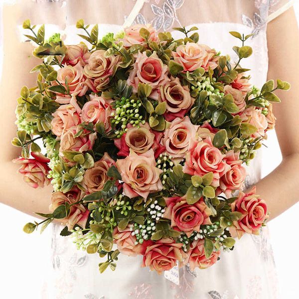 Сухоцветы, Лидер продаж, красивая роза, пион, искусственный шелковый цветок, маленький белый букет, семейный сбор, осеннее свадебное украшение, подделка