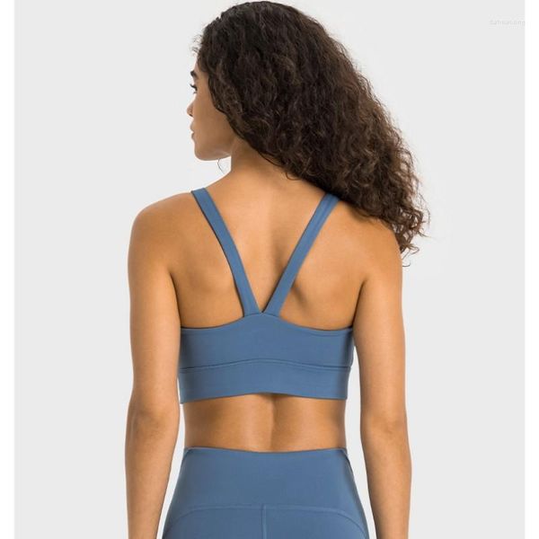 Completo da yoga Orlo allargato estivo Reggiseno sportivo antiurto ad alta resistenza Doppio da donna 6 Gilet da danza posteriore a forma di V Zero-Dark