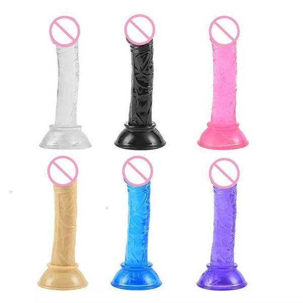 Brinquedos sexuais massageador barato e de boa qualidade mini vibradores de gelatina macia pequena ventosa artificial pênis vagina plugue anal para mulheres masturbador produtos adultos