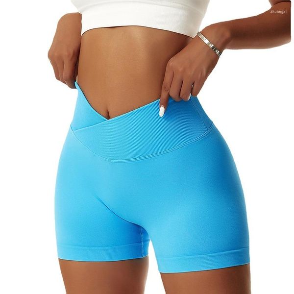 Aktif Şort Kadın Yüksek Bel Yoga Taytlar Push Up Scrunch Kısa Pantolon Moda Koşu Spor Fitness Taytlar Egzersiz Bisiklet Dikişsiz