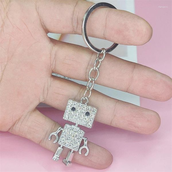 Schlüsselanhänger 2023 Kristall Roboter Schlüsselbund Frauen Tasche Spielzeug Männer Auto Schlüssel Ringe Abnehmbarer Halter Chaveiros Vintage Schmuck Porte Clef Geschenk