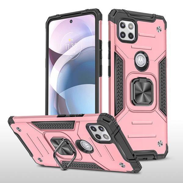 Kickstand Ring Holder Phone Cases Para Motorola One 5G Ace Fusion Hyper G Fast Pure Power Stylus Hybrid PC TPU Armor à prova de choque capa para celular