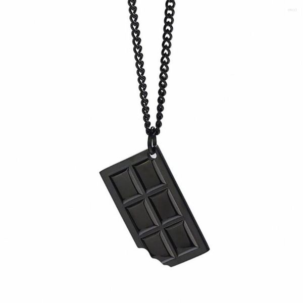 Colares com Pingente de Aço Inoxidável Hip Hop Moda Chocolates Colar de Comida Masculina Jóias Presente para Mulheres Dança de Rua Jóias