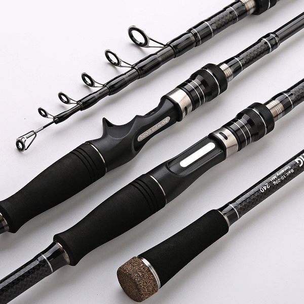 Canne da pesca per barche HFBIRDS Canna telescopica in carbonio Spinning Power MH 182124273036m Attrezzatura ultraleggera 230614