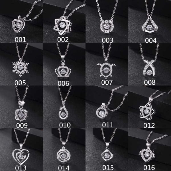 Collana a sospensione Crown dritta Smart Female Femmina giapponese Corso coreano Catena zircone Platinum Heart