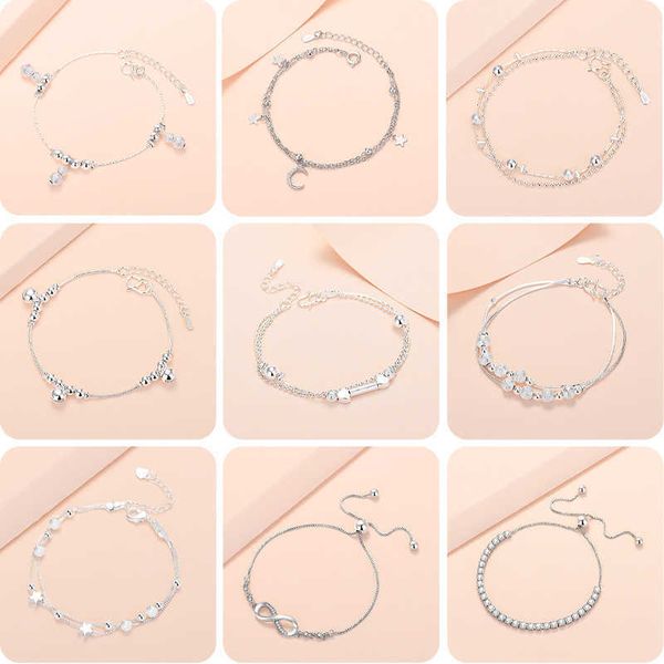 Bracelets de charme Chain Bracelet líquido jóias vermelhas prateada baile de mão sino de capa de zircão de zircão de gato de gato