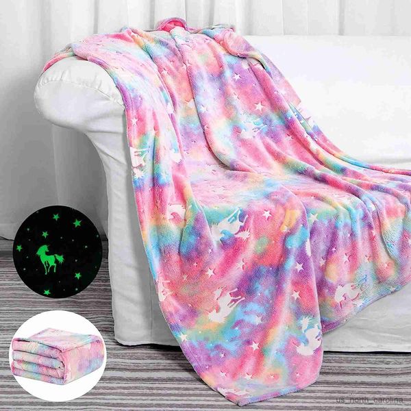 Coperta Glow in The Dark Coperta per ragazze Coperta morbida per bambini per 1-12 anni Ragazza Compleanno Ringraziamento Regalo di Pasqua R230615