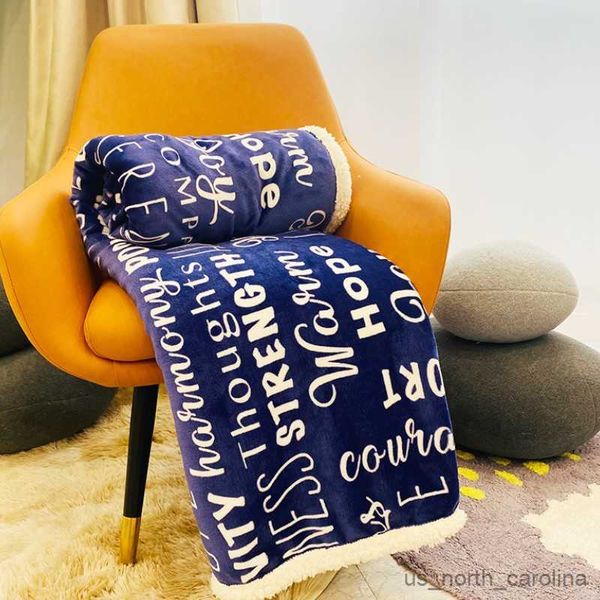 Cobertor Inyahome Palavras de Sherpa Fleece Cobertor de flanela com frases inspiradoras para membros Get Well Soon Cobertor de presente R230615