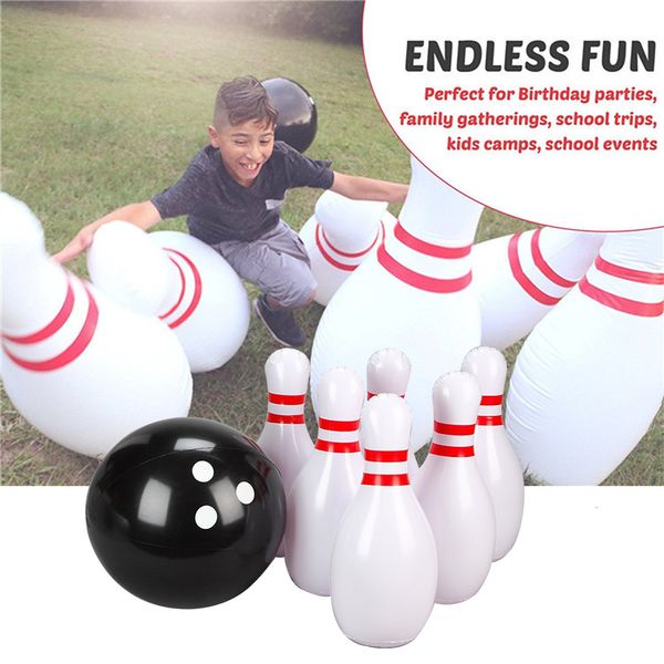 Conjunto de boliche gigante inflável para crianças esportes ao ar livre brinquedos família gramado jogos de jardim pai filho jogo interativo jardim de infância 230614