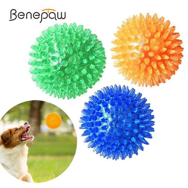 Benepaw Safe Teeth Cleaning Squeak Toy Dog Interactive Play High elastic Small Medium Large Dog Ball Durable Puppy Chew Toy Game
