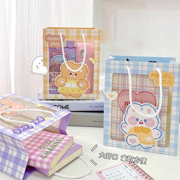 Borse portaoggetti Borsa per imballaggio regalo in carta Kawaii per cartoni animati portatile per il Ringraziamento Matrimonio Compleanno Ospiti Regalo di Natale Navidad