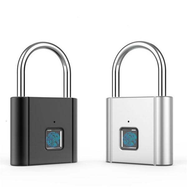 Serrature per porte Keyless Ricarica USB Serratura per impronte digitali Lucchetto intelligente Sblocca rapidamente il chip di autoimaging in metallo in lega di zinco 10 impronte digitali 230614