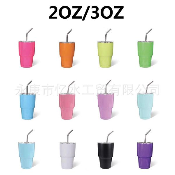 2OZ Edelstahl-Schnapsglas, doppelt isoliert, Vakuum-Eisbecher, Wärmedämmung, Mini-Weinbecher