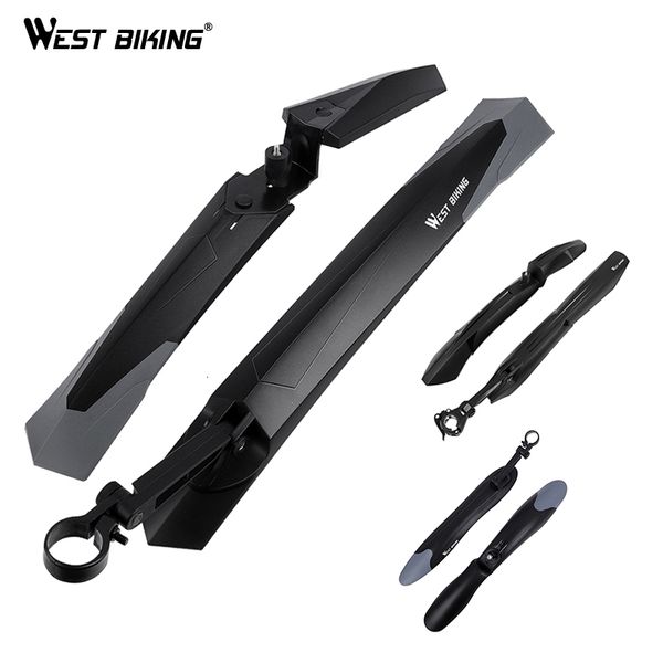 Pára-lamas de bicicleta WEST BIKING MTB Pára-lamas de ciclismo dianteiro traseiro Asas para mountain bike Mud Guard 2 PCS Liberação rápida Pára-choque de bicicleta 230614