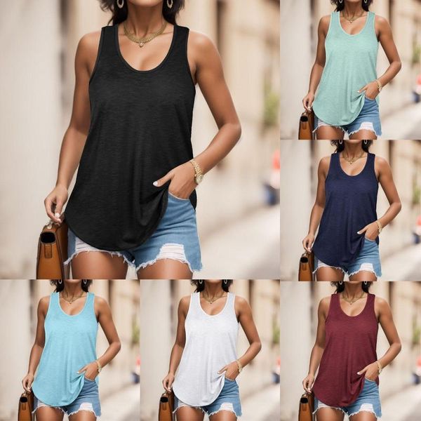 Damen-Tanks, Tank-Tops für Damen, Sommer, ärmellose Shirts, Sport, lockere Passform, Racerback, Workout