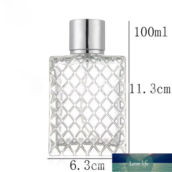 Großhandel leerer kosmetischer Parfümbehälter 100 ml mit Nebeldüsenflaschen 100 ml Glassprühflasche Zerstäuber Parfüm Duftetui