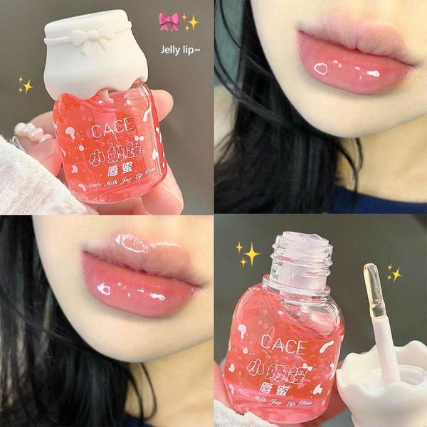 Lip Gloss CACE Cute Lipgloss Plumper Oil Glitter Longa Duração Essência Hidratante Maquiagem Cosméticos Cuidados