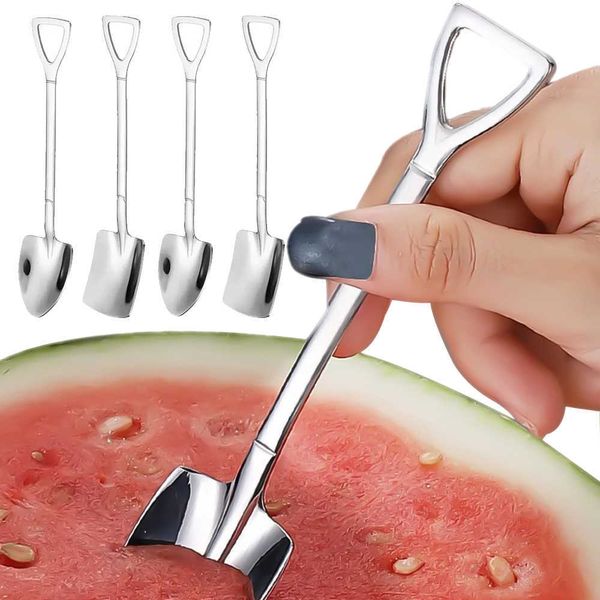 Yeni 4pcs/set paslanmaz çelik kahve kaşık yaratıcı kürek kaşığı dondurma tatlı karpuz kepçe ev mutfak sofra seti