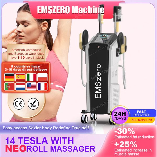 2023 Mais novo 2 em 1 EMSZERO Roller Ball Muscle Booster neo RF Nova 14 Tesla Hi-Emt Emszero Fitness Gain Muscle Machine