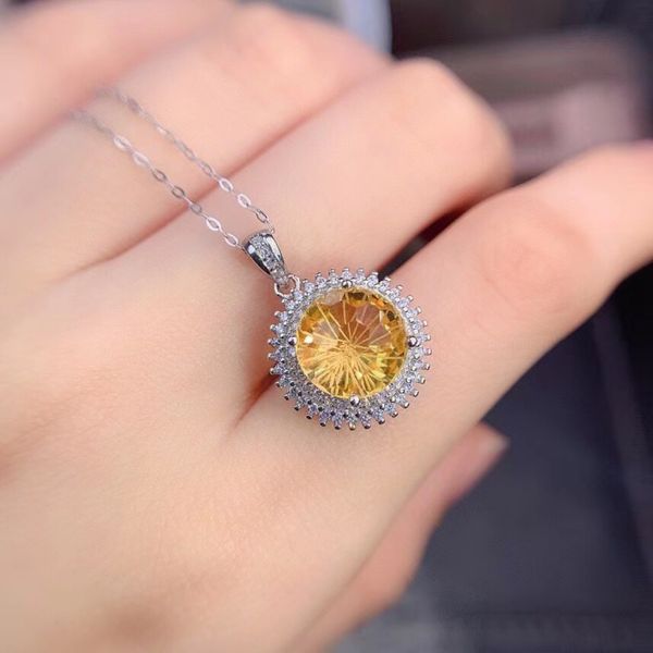 Colares de pingente de girassol estilo europeu e americano zircão amarelo pingente de diamante colar banhado a ouro branco namorada festa de casamento jóias presente de aniversário