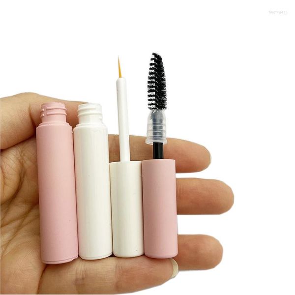 Bottiglie di stoccaggio 5/10/30/50/100pcs 5ml Tubo vuoto per lucidalabbra Tappo bianco / rosa / nero Tubi per mascara Bottiglia per eyeliner Campione di imballaggio cosmetico