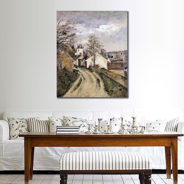 La Maison Du Docteur Gachet A Auvers fatto a mano Paul Cezanne dipinto paesaggio impressionista su tela per l'arredamento dell'ingresso