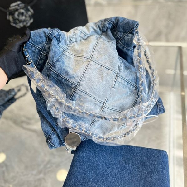 bolsa cc canal trend 22 bolsas jeans trash design prata antiga bolsa grande bolsa de ombro feminina bolsa mensageiro bolsa de compras bolsa jeans bolsa de verão