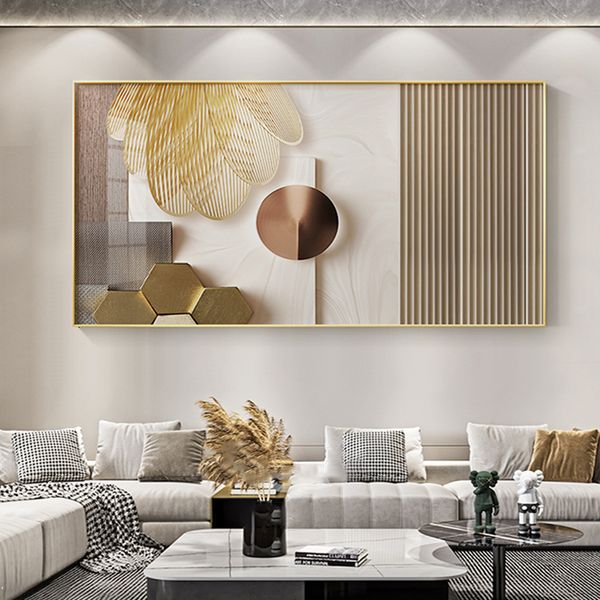 Dipinti Arte della parete di lusso Moderno minimalista Astratto Oro Poster Stampe Decorazione nordica Tela Pittura Immagini per soggiorno Decor 230615