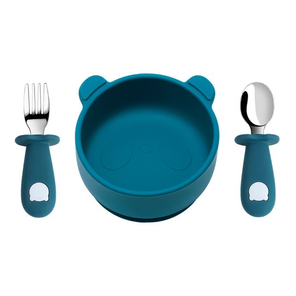 Tazze Piatti Utensili 1/3Pcs Ciotola per bambini Piatto Cucchiai Silicone Aspirazione Alimentazione Cibo Stoviglie Antiscivolo Piatti per bambini Granchio Ciotola per alimenti per bambini 230615