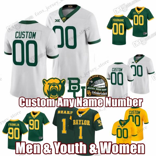 Maglia personalizzata S-6XL Baylor Bears College FootballGerry Bohanon Trestan Ebner William Bradley-re Terrel Bernard Tyquan Thornton Jt Woods Qualsiasi nome numero maglia